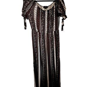 Samantha Dress Aztec Off the Shoulder Tie Sleeve Maxi Dress Plus Size 2X